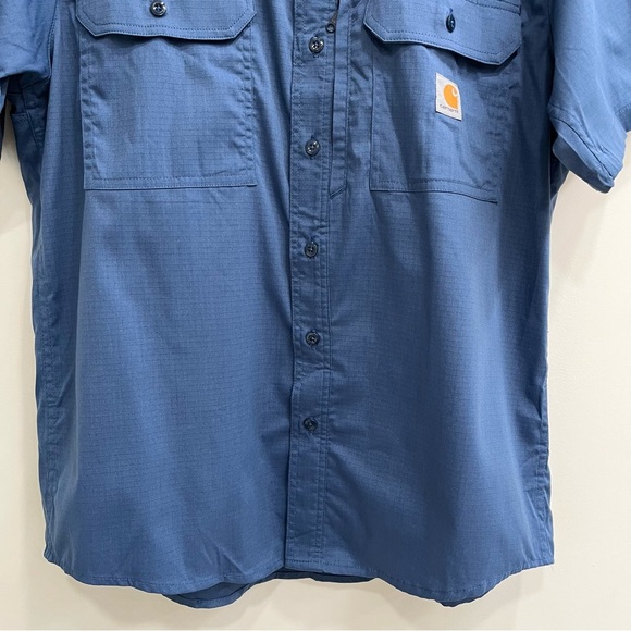 Carhartt Rugged Flex Short Sleeve Work Shirt Ripstop Button Up Mens Size Large - Picture 5 of 9